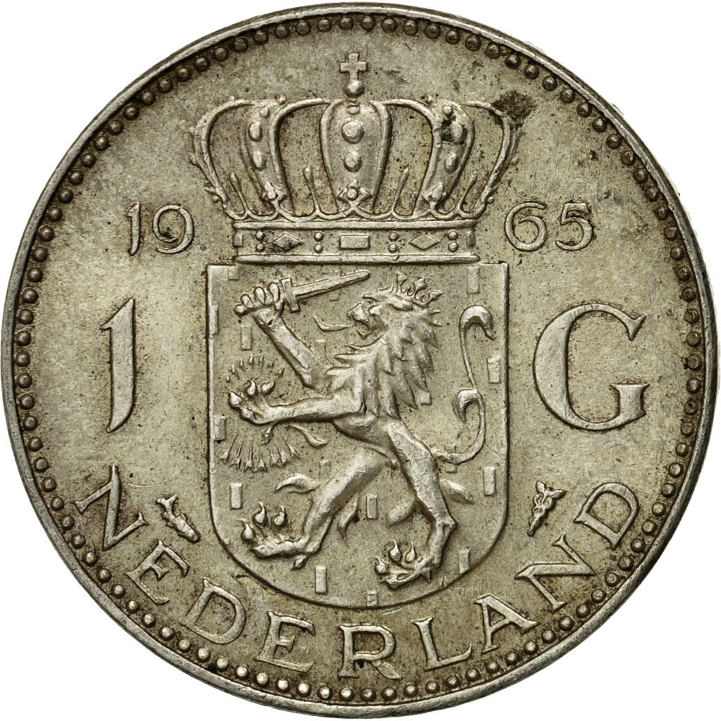 Munten, Nederland, Juliana, Gulden, 1965, FR, Zilver, KM:184