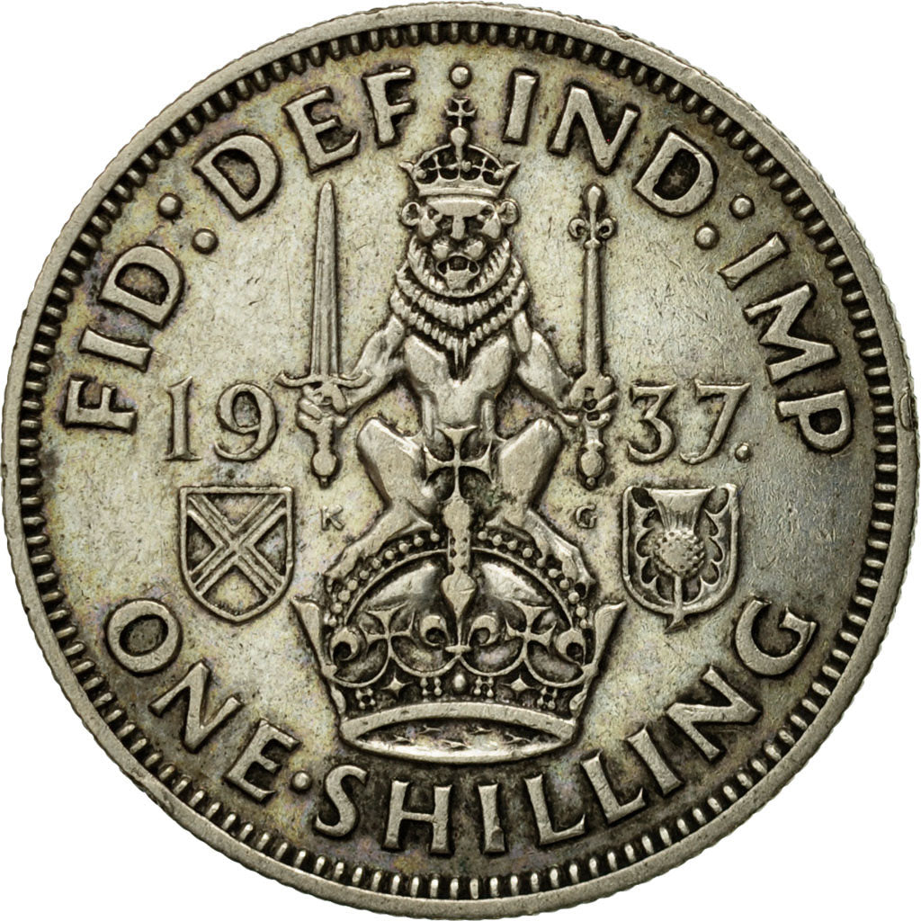 Coin, Great Britain, George VI, Shilling, 1937, EF(40-45), Silver, KM:854
