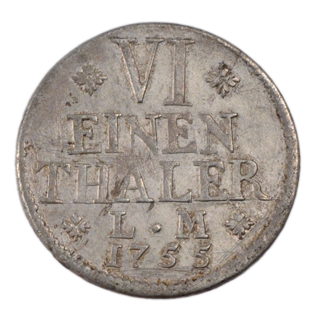 Coin, German States, BRUNSWICK-WOLFENBUTTEL, Karl I, 1/6 Thaler, 1765