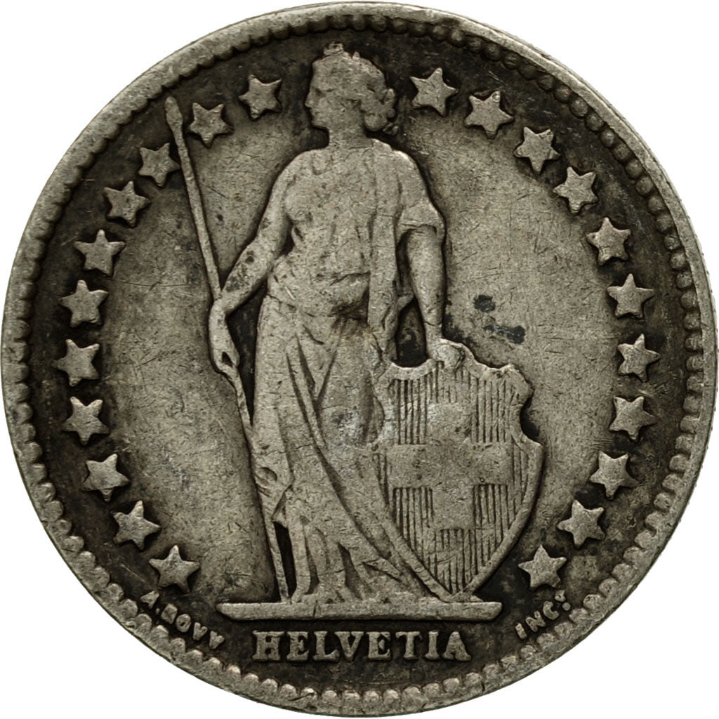 Coin, Switzerland, 1/2 Franc, 1910, Bern, VF(30-35), Silver, KM:23