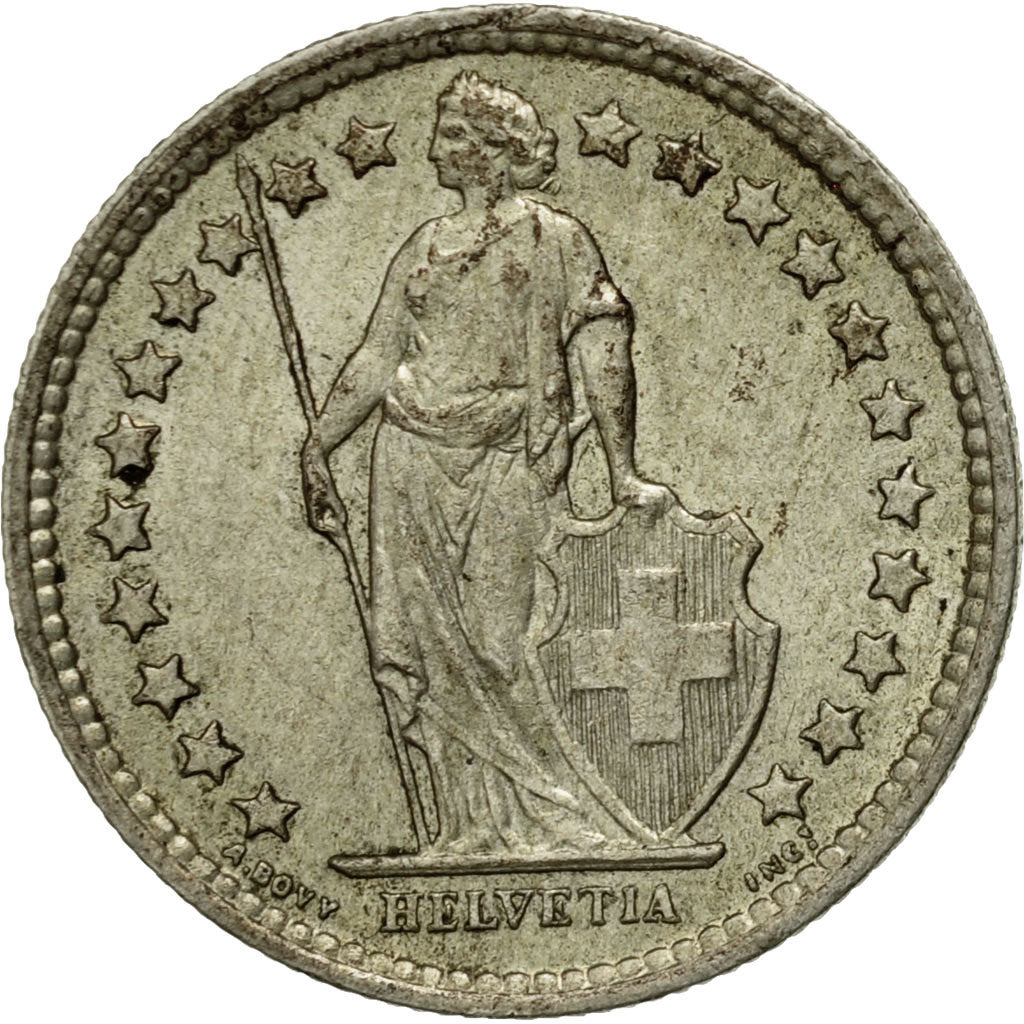Coin, Switzerland, 1/2 Franc, 1959, Bern, VF(30-35), Silver, KM:23