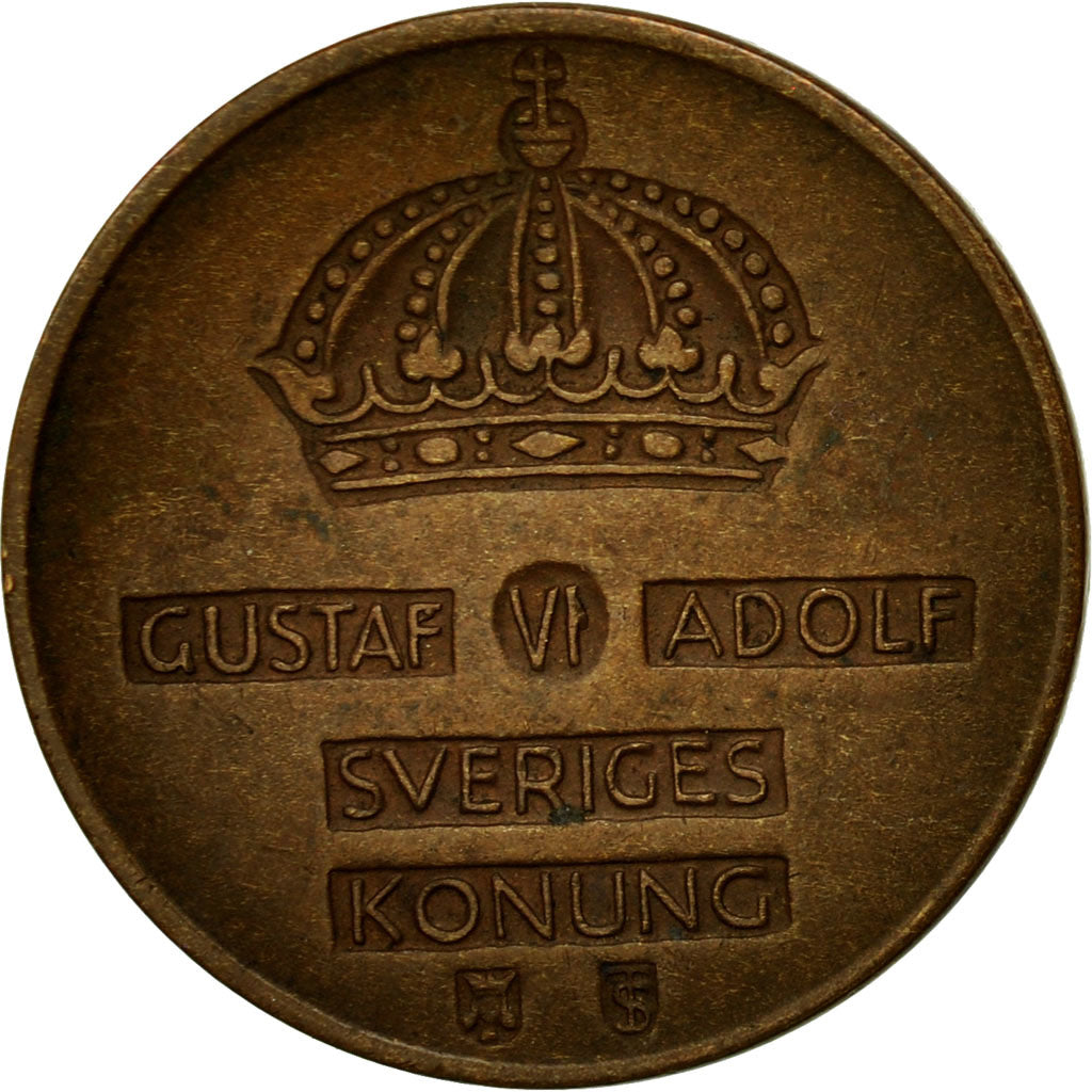 Coin, Sweden, Gustaf VI, 2 Öre, 1959, EF(40-45), Bronze, KM:821