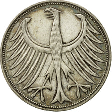 Coin, GERMANY - FEDERAL REPUBLIC, 5 Mark, 1951, Stuttgart, VF(20-25), Silver