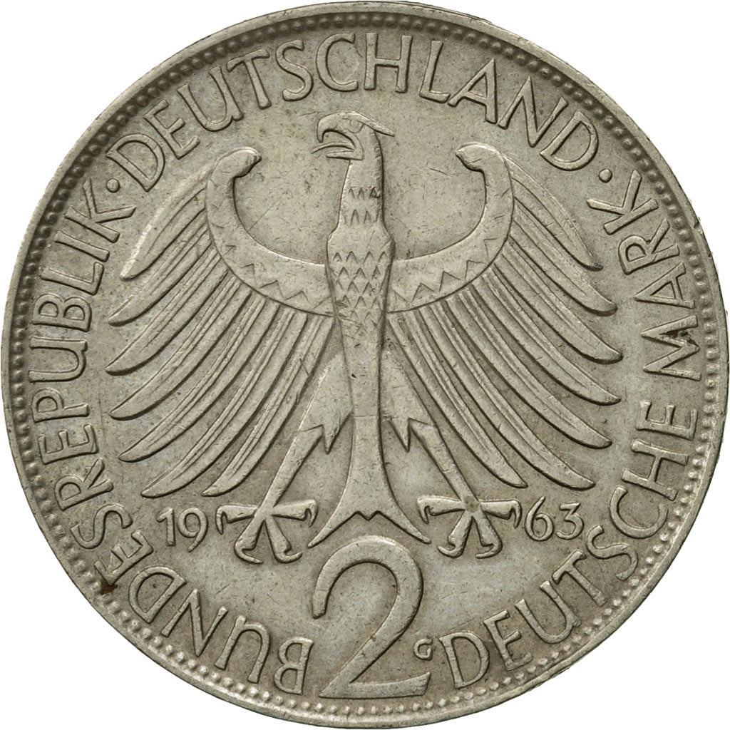 Moneta, GERMANIA - REPUBBLICA FEDERALE, 2 Mark, 1963, Karlsruhe, BB