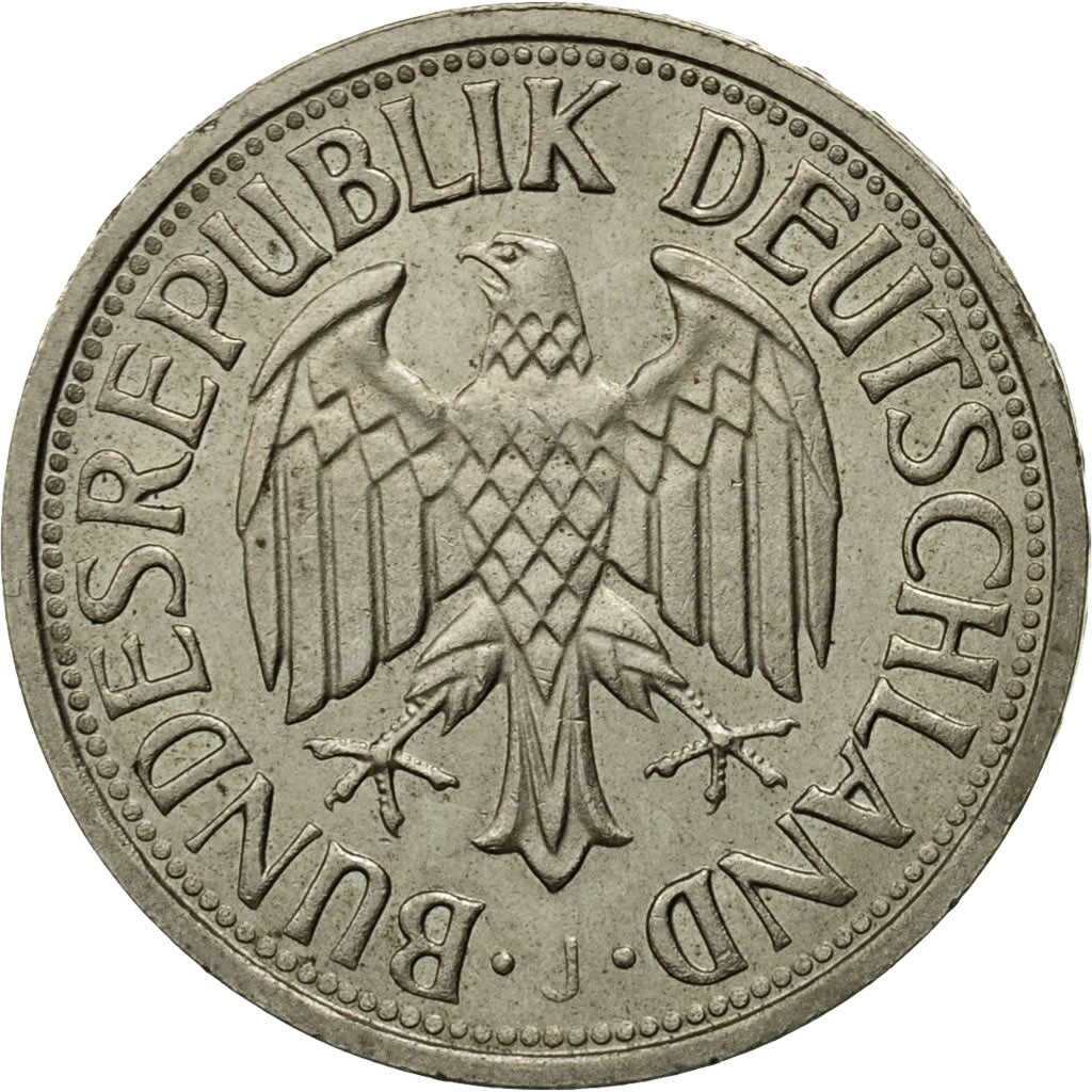 Coin, GERMANY - FEDERAL REPUBLIC, Mark, 1963, Hamburg, EF(40-45), Copper-nickel