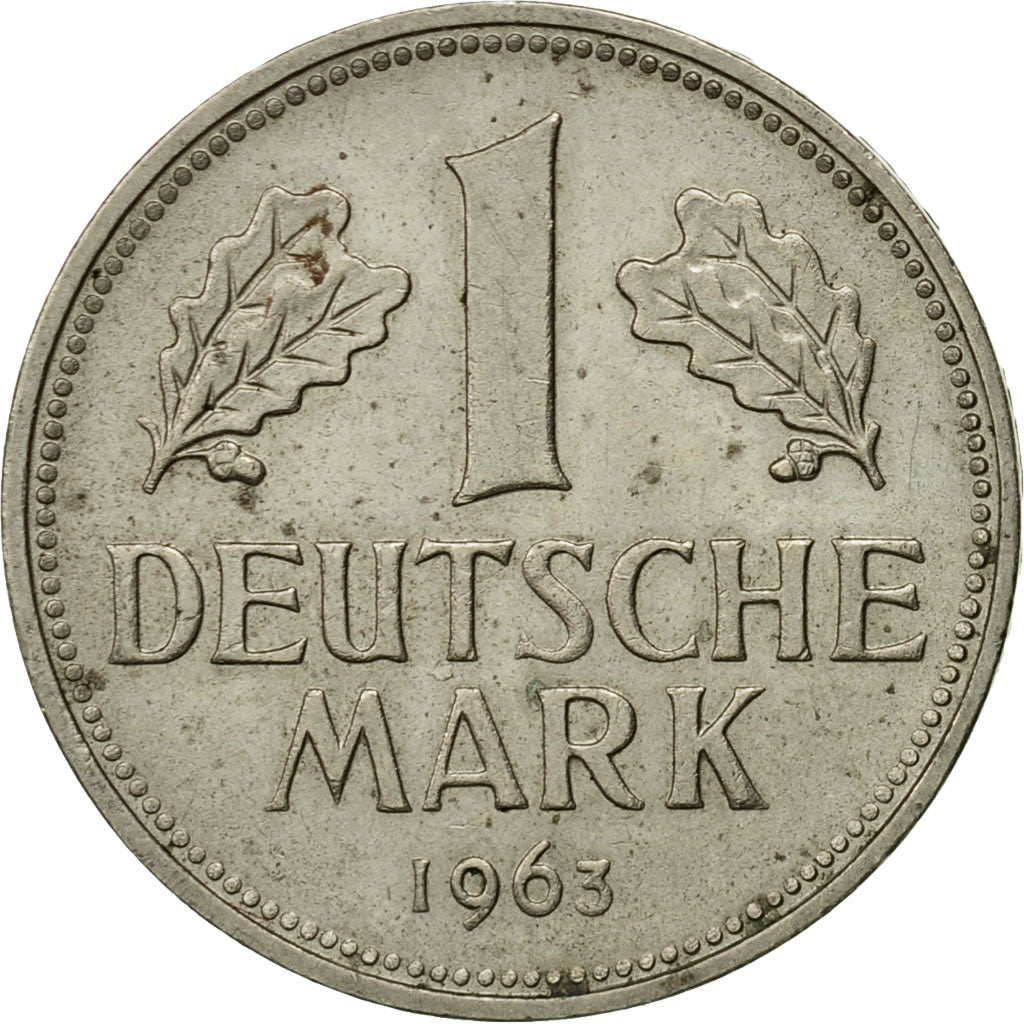 Coin, GERMANY - FEDERAL REPUBLIC, Mark, 1963, Hamburg, EF(40-45), Copper-nickel