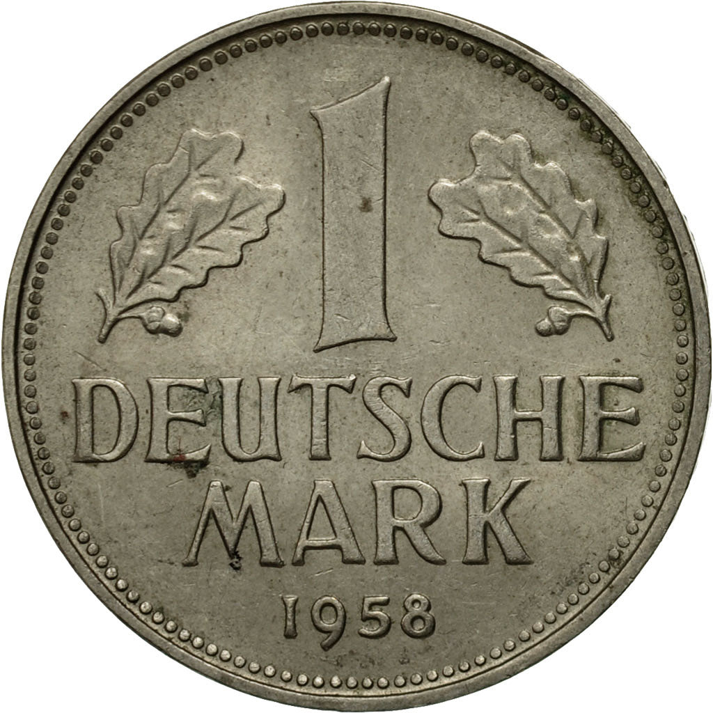 Coin, GERMANY - FEDERAL REPUBLIC, Mark, 1958, Stuttgart, EF(40-45)