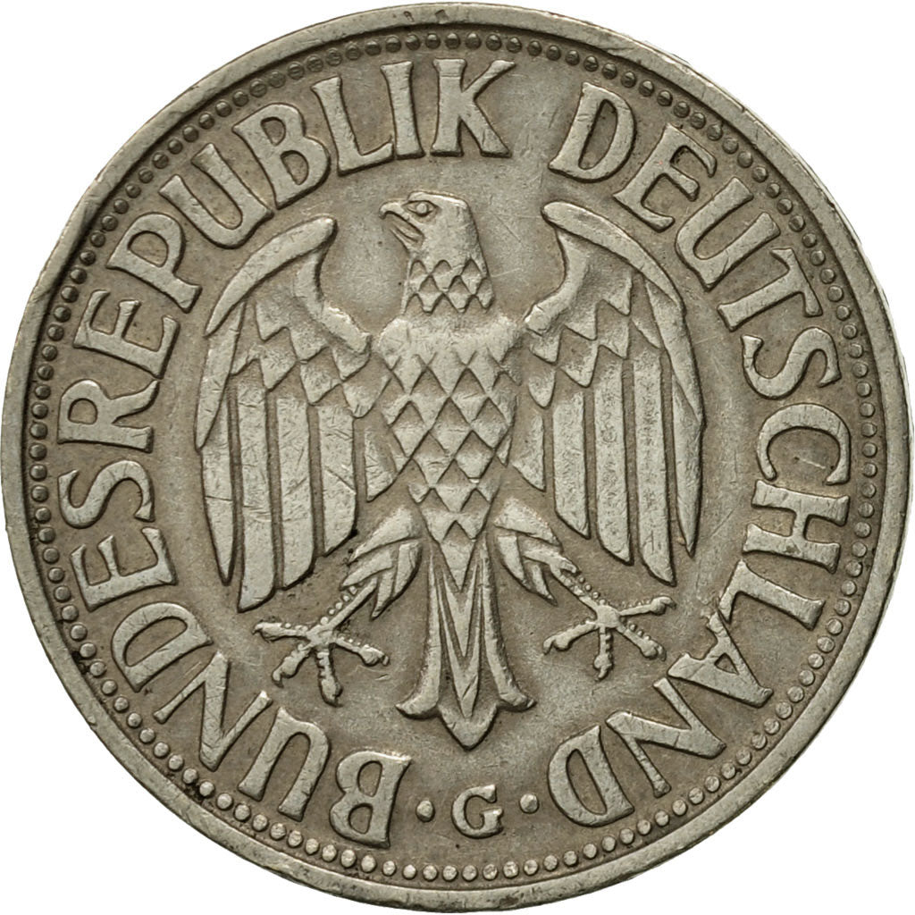 Coin, GERMANY - FEDERAL REPUBLIC, Mark, 1950, Karlsruhe, EF(40-45)
