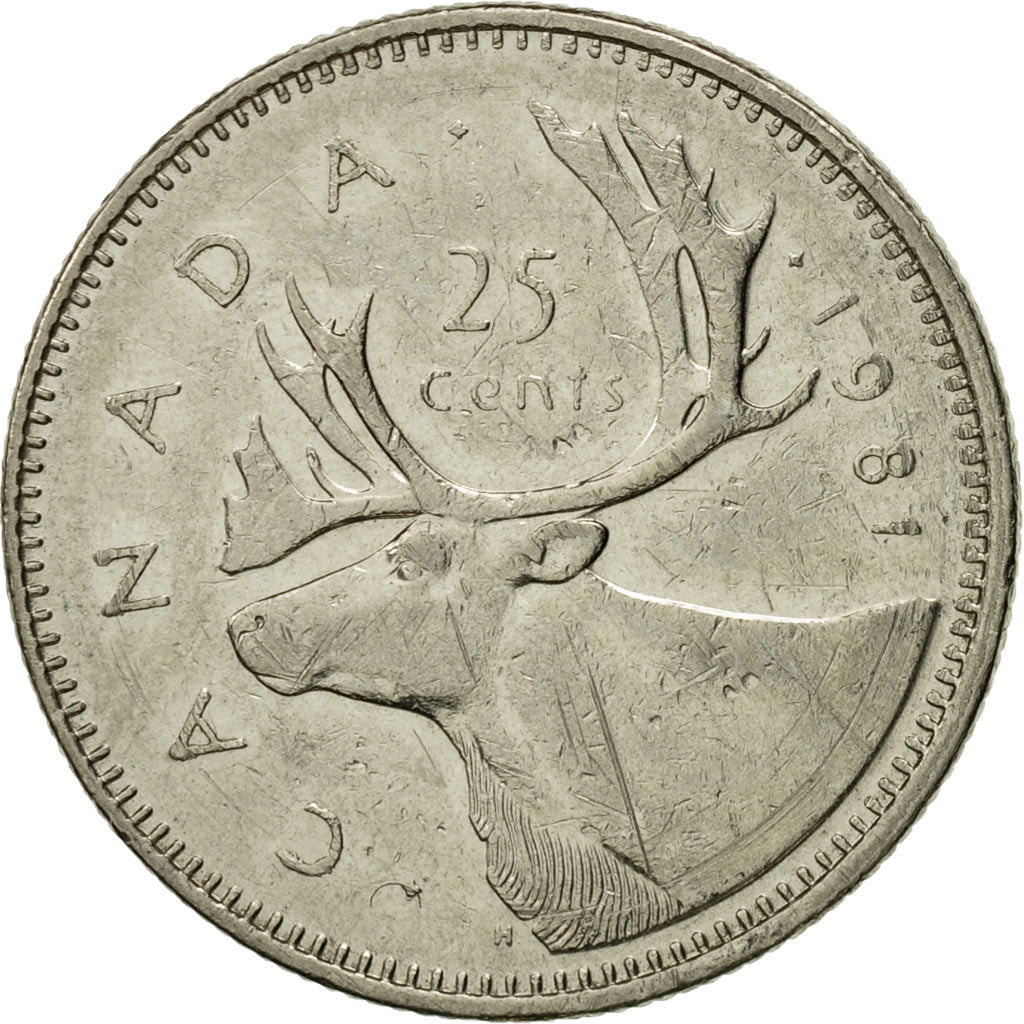Coin, Canada, Elizabeth II, 25 Cents, 1981, Royal Canadian Mint, Ottawa