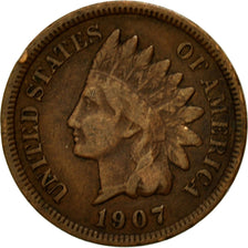 Coin, United States, Indian Head Cent, Cent, 1907, U.S. Mint, Philadelphia