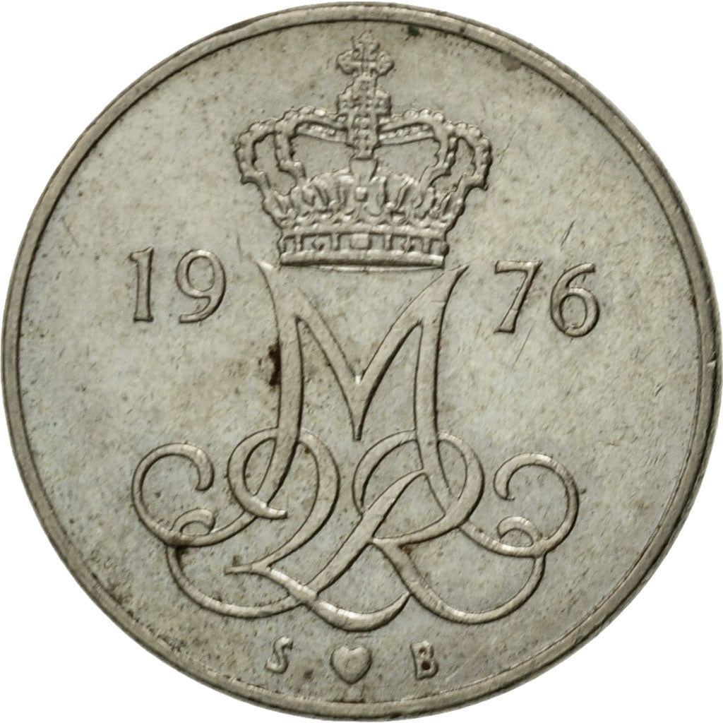 Monnaie, Danemark, Margrethe II, 10 Öre, 1976, Copenhagen, TTB, Copper-nickel