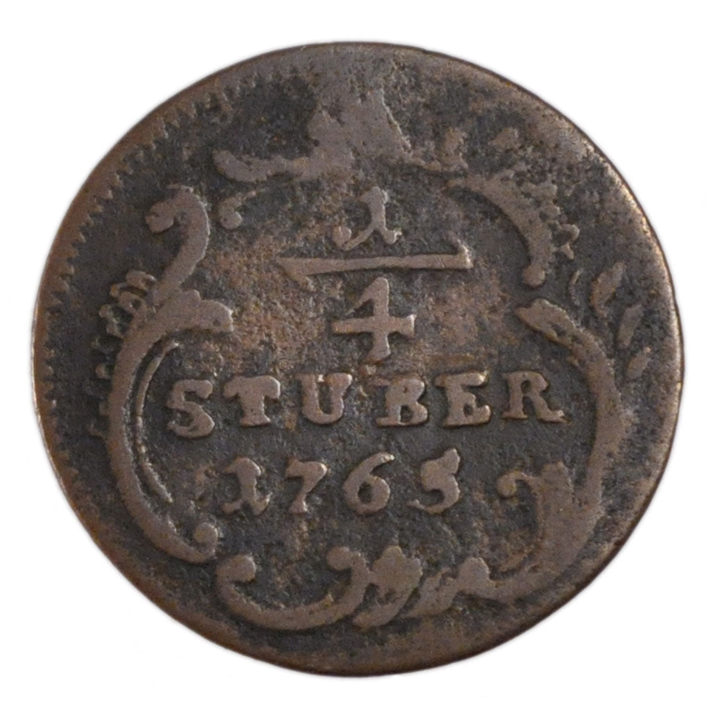 GERMAN STATES, 1/4 St, 1765, KM #161, VF(30-35), Copper, 1.90