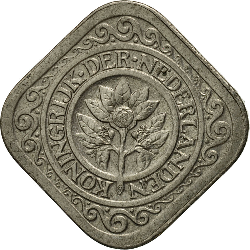 Coin, Netherlands, Wilhelmina I, 5 Cents, 1929, EF(40-45), Copper-nickel, KM:153