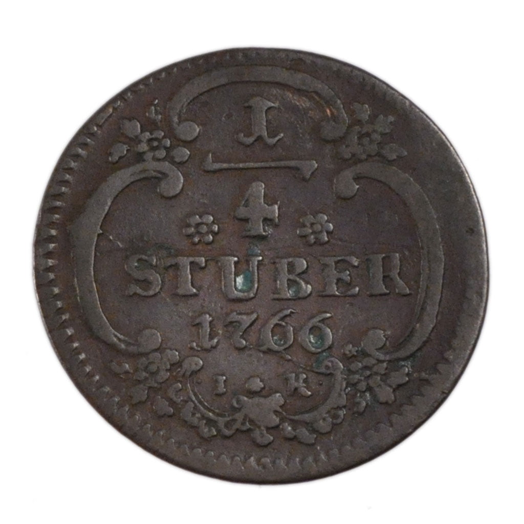 GERMAN STATES, 1/4 St, 1766, KM #161, VF(20-25), Copper, 2.10
