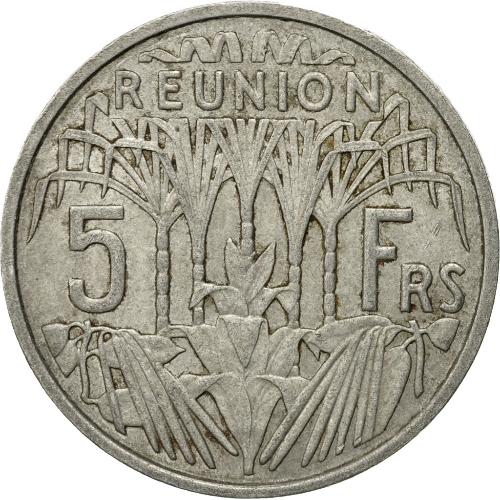 Coin, Réunion, 5 Francs, 1955, EF(40-45), Aluminum, KM:9