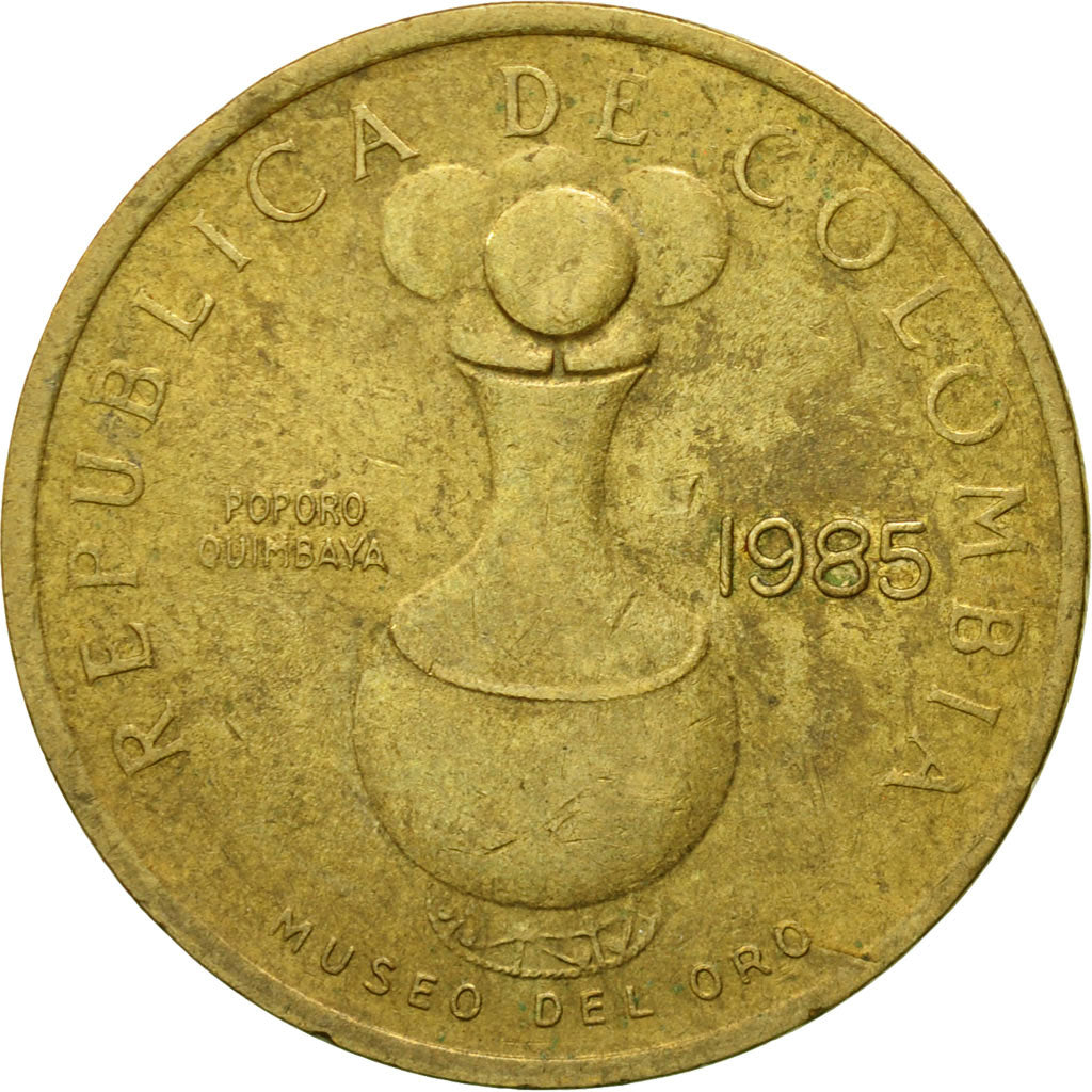 Coin, Colombia, 20 Pesos, 1985, EF(40-45), Aluminum-Bronze, KM:271