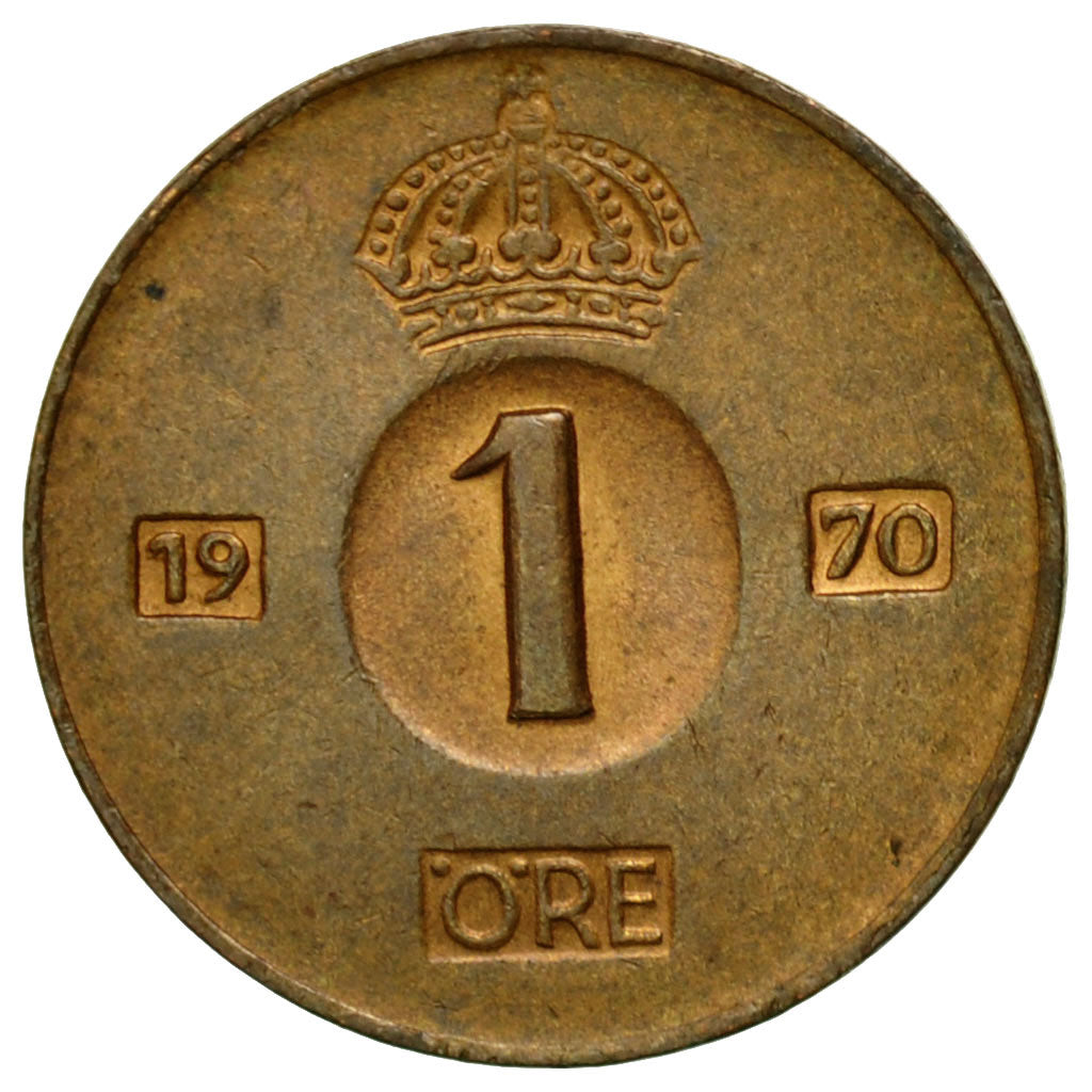 Coin, Sweden, Gustaf VI, Ore, 1970, EF(40-45), Bronze, KM:820