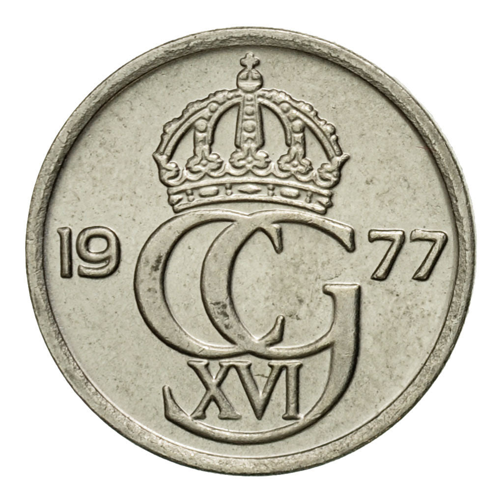 Coin, Sweden, Carl XVI Gustaf, 10 Öre, 1977, EF(40-45), Copper-nickel, KM:850
