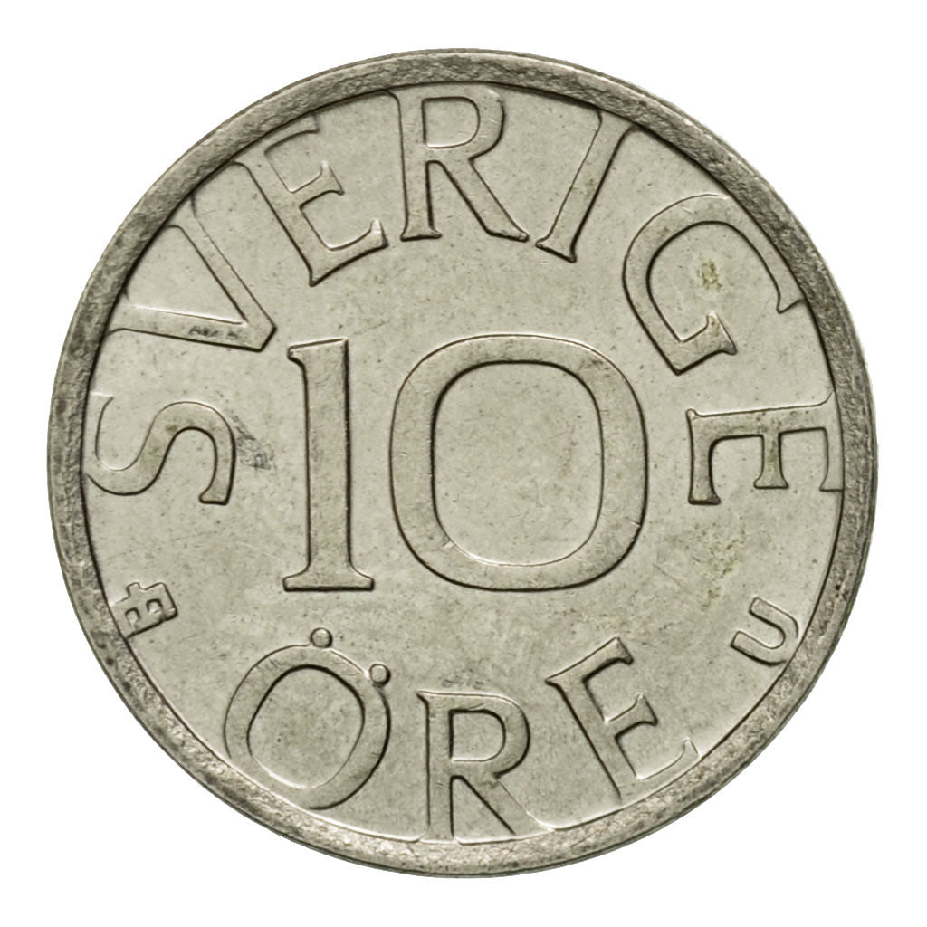 Coin, Sweden, Carl XVI Gustaf, 10 Öre, 1977, EF(40-45), Copper-nickel, KM:850