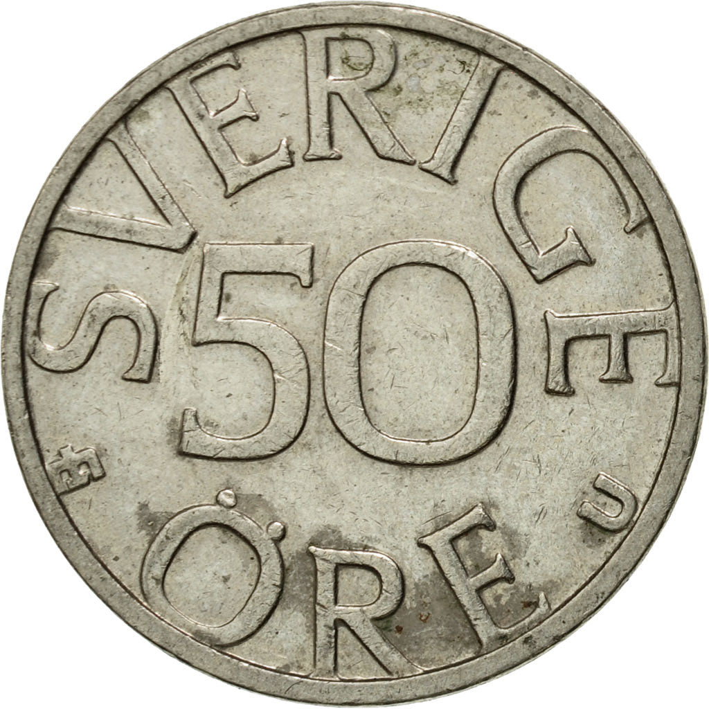 Coin, Sweden, Carl XVI Gustaf, 50 Öre, 1984, EF(40-45), Copper-nickel, KM:855
