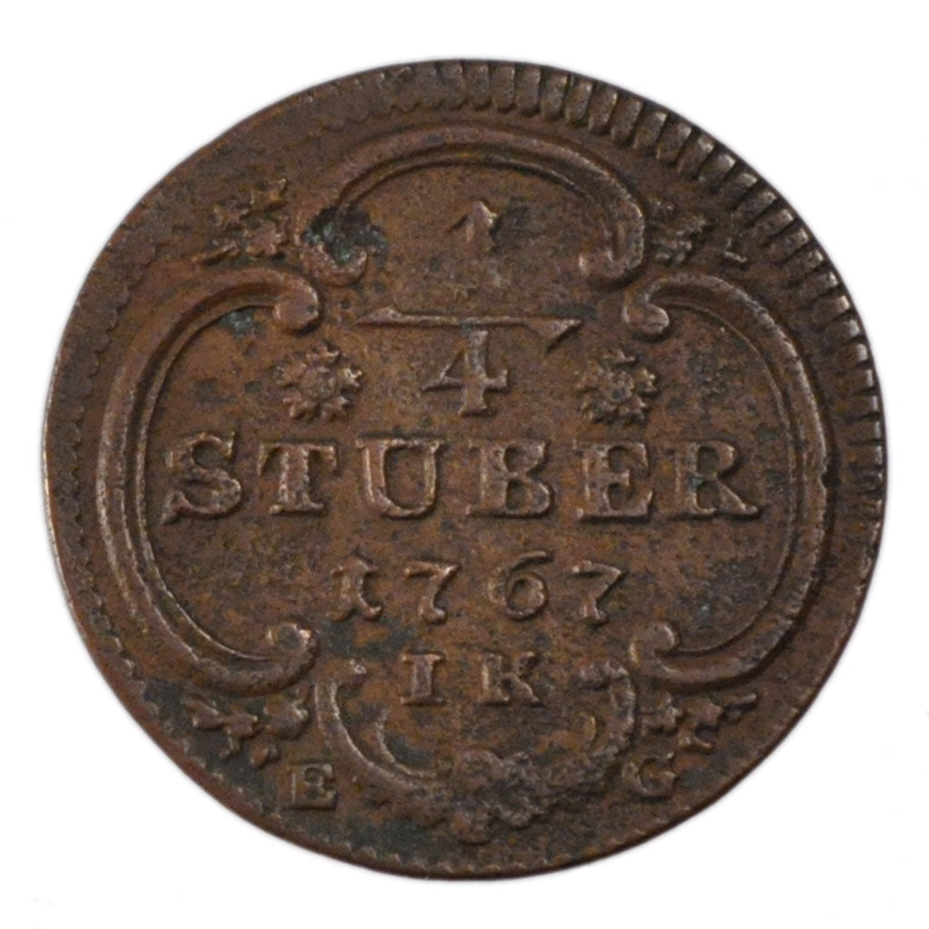 GERMAN STATES, 1/4 St, 1767, KM #161, EF(40-45), Copper, 2.10