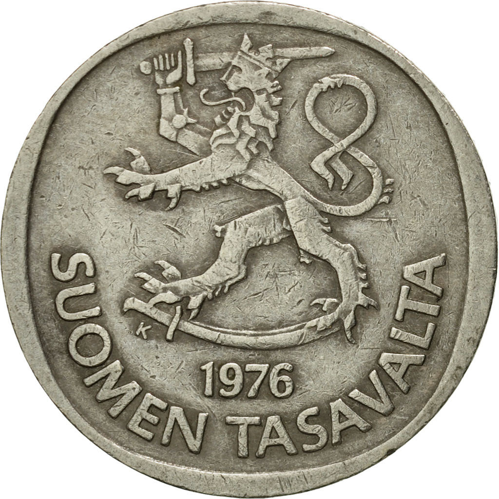 Moneta, Finlandia, Markka, 1976, BB, Rame-nichel, KM:49a