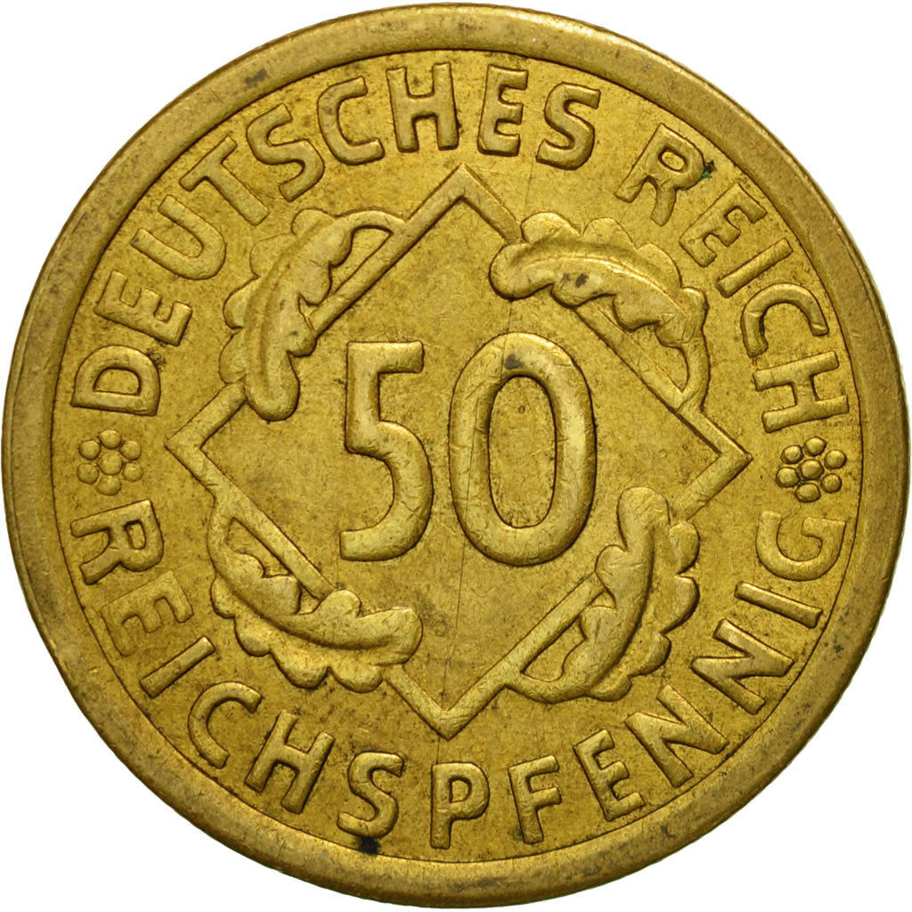 Coin, GERMANY, WEIMAR REPUBLIC, 50 Reichspfennig, 1925, Muldenhütten