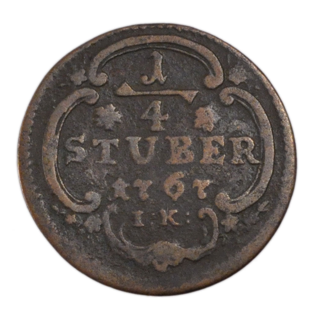 GERMAN STATES, 1/4 St, 1767, KM #161, VF(20-25), Copper, 2.30