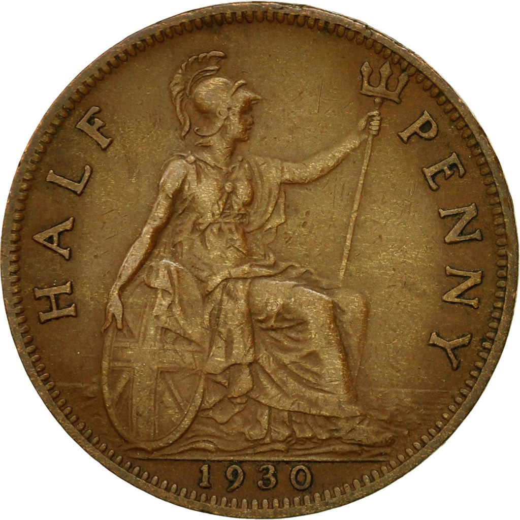 Münze, Großbritannien, George V, 1/2 Penny, 1930, SS, Bronze, KM:837