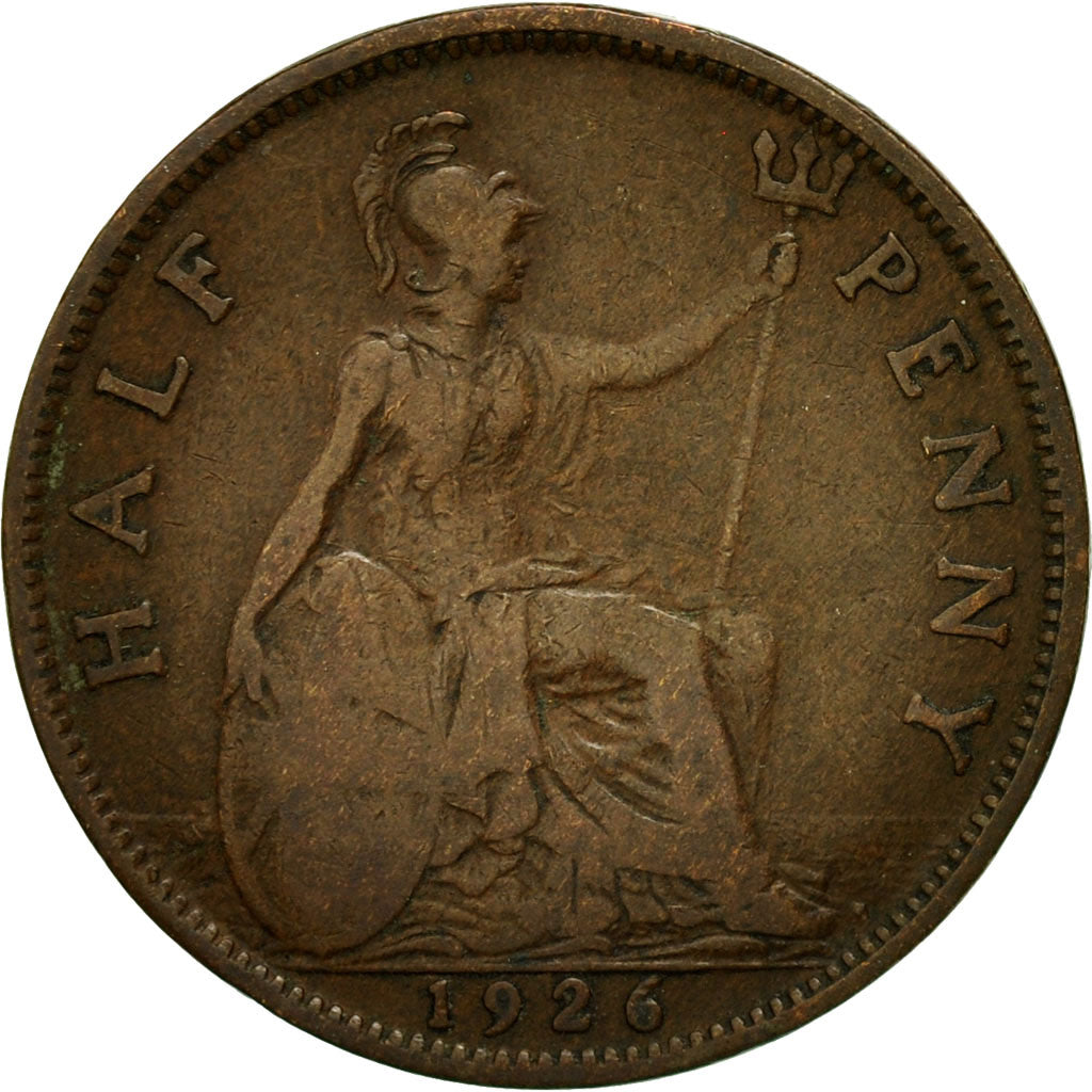 Coin, Great Britain, George V, 1/2 Penny, 1926, EF(40-45), Bronze, KM:824