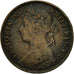 Moneda, Gran Bretaña, Victoria, Farthing, 1893, BC+, Bronce, KM:753