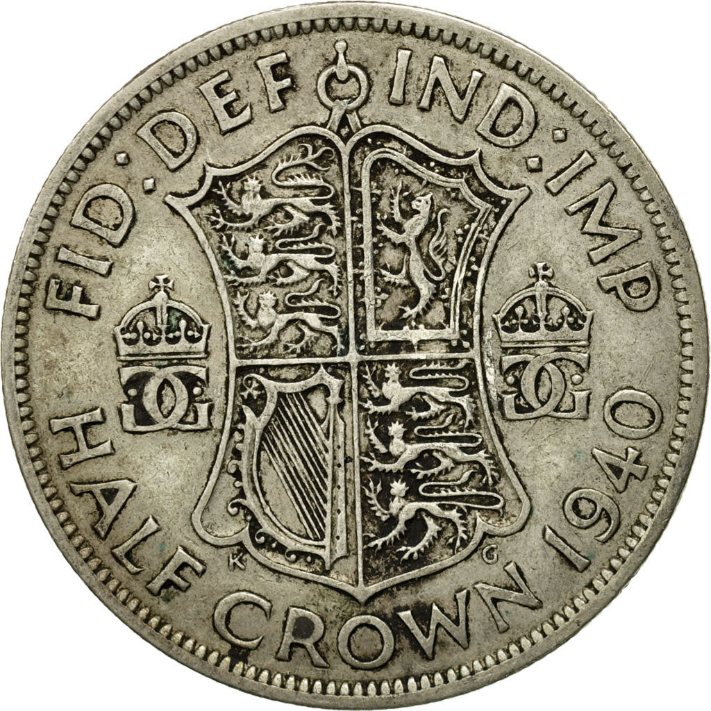 Coin, Great Britain, George VI, 1/2 Crown, 1940, EF(40-45), Silver, KM:856