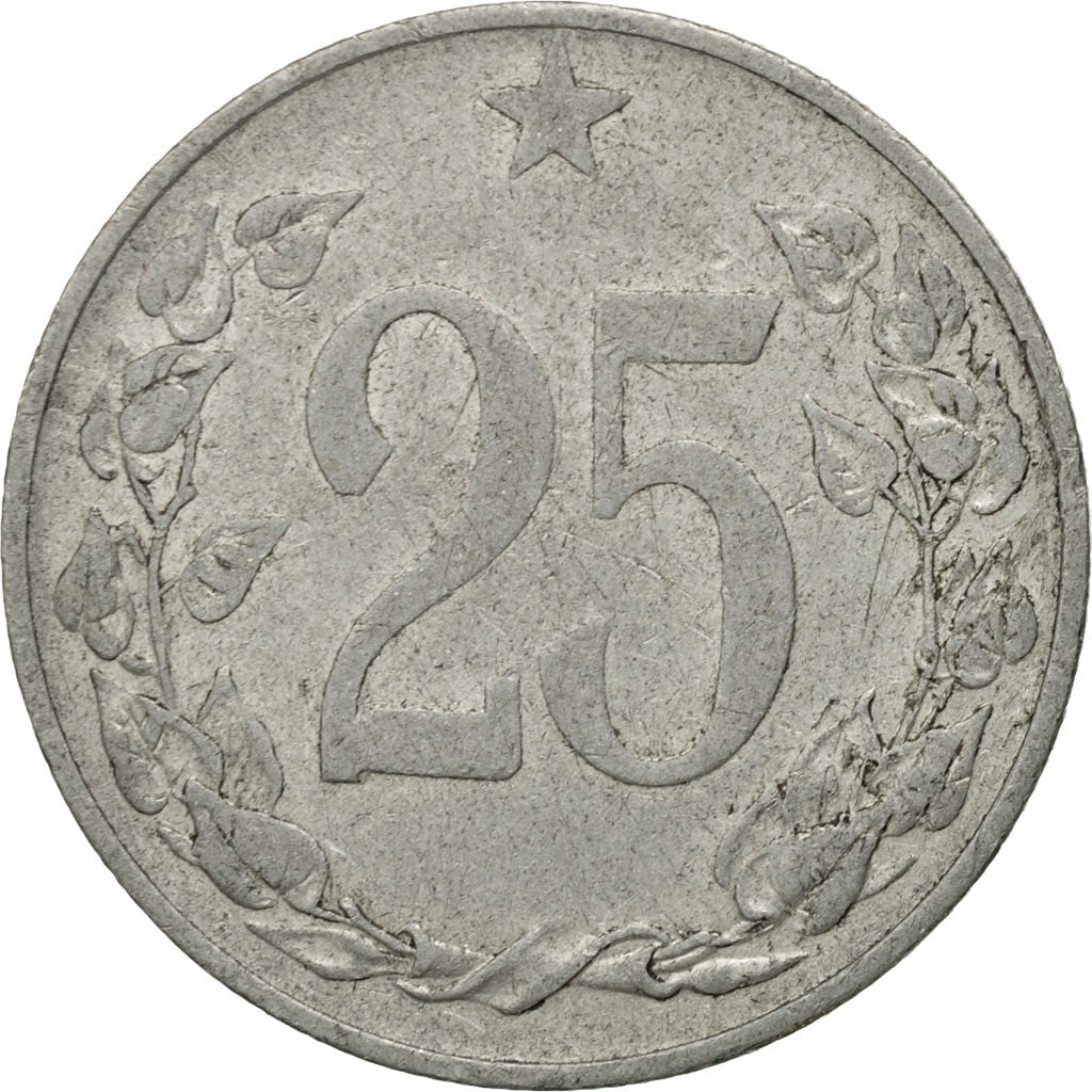 Coin, Czechoslovakia, 25 Haleru, 1953, EF(40-45), Aluminum, KM:39
