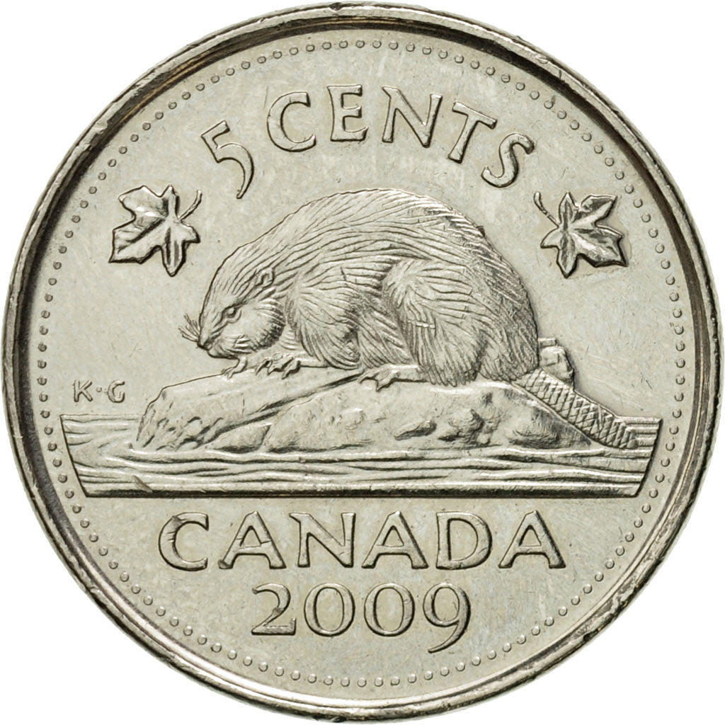 Coin, Canada, Elizabeth II, 5 Cents, 2009, Royal Canadian Mint, Winnipeg