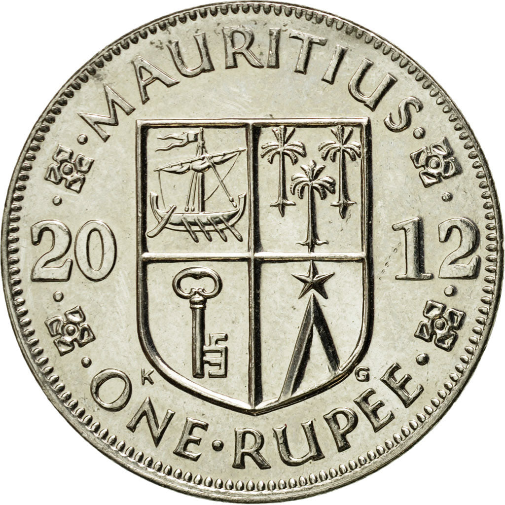 Münze, Mauritius, Rupee, 2012, SS, Nickel plated steel, KM:55a