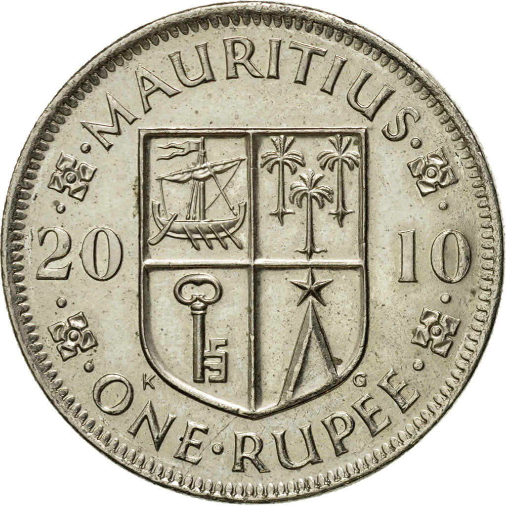 Coin, Mauritius, Rupee, 2010, EF(40-45), Copper-nickel, KM:55