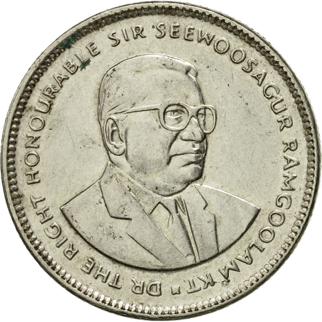 Coin, Mauritius, 20 Cents, 1990, EF(40-45), Nickel plated steel, KM:53