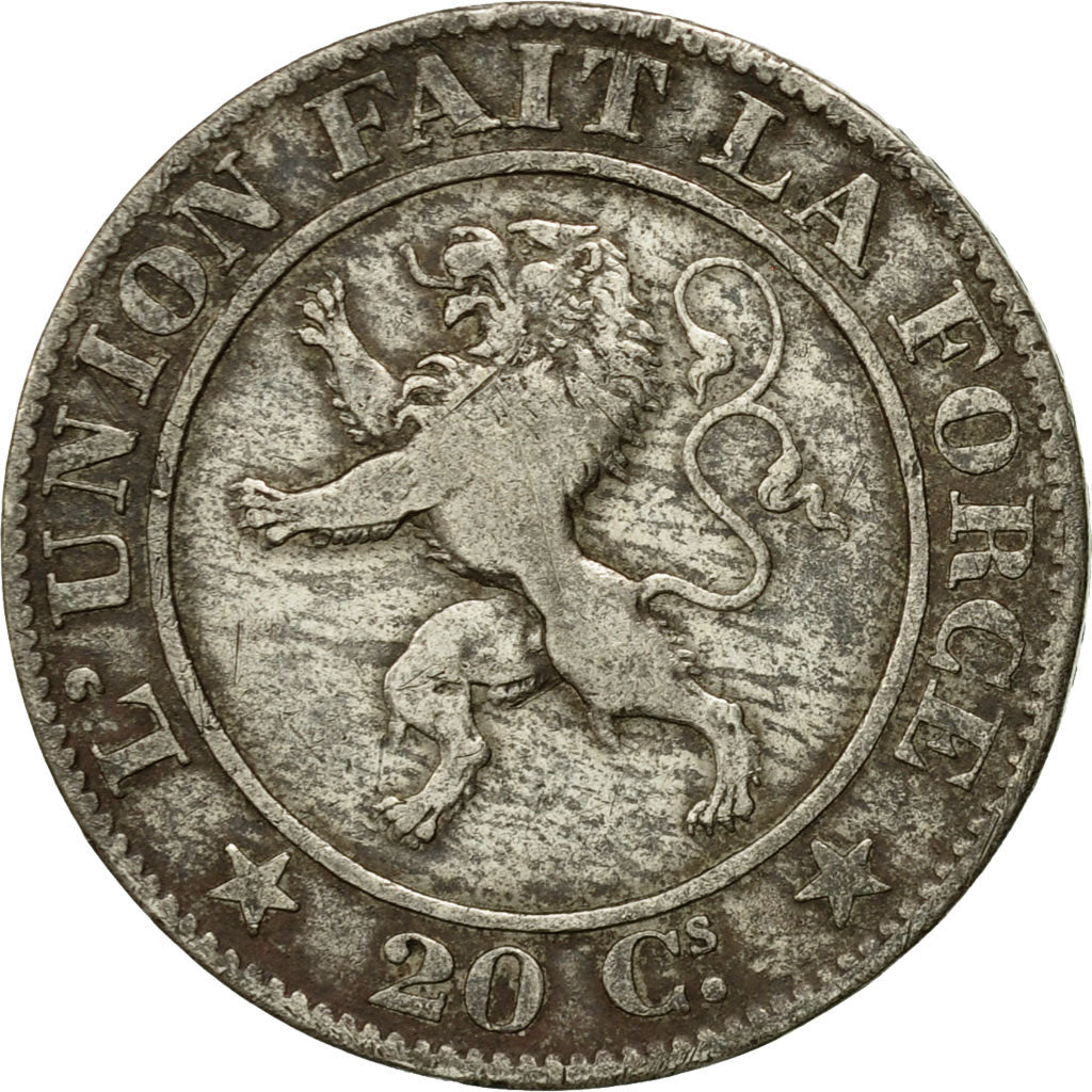 Coin, Belgium, Leopold I, 20 Centimes, 1860, VF(20-25), Copper-nickel, KM:20