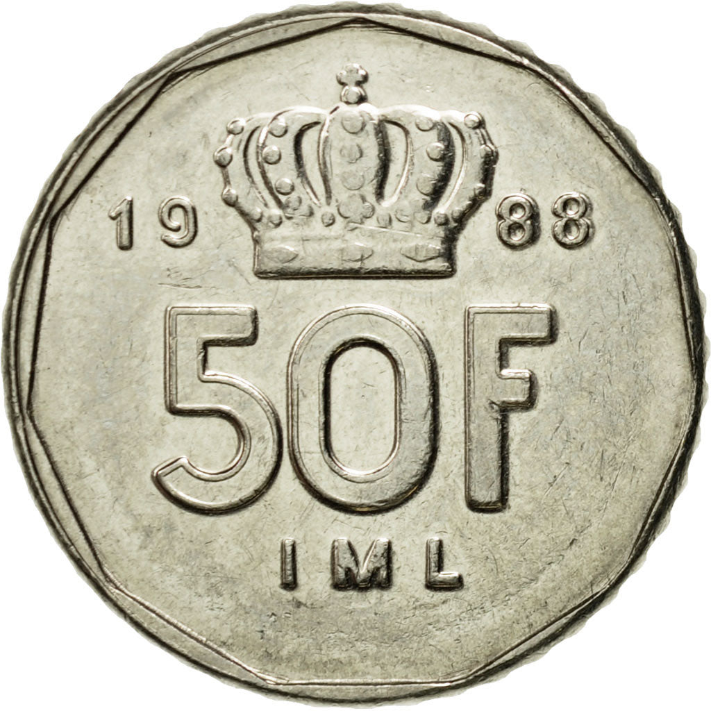 Moneta, Lussemburgo, Jean, 50 Francs, 1988, BB, Nichel, KM:62