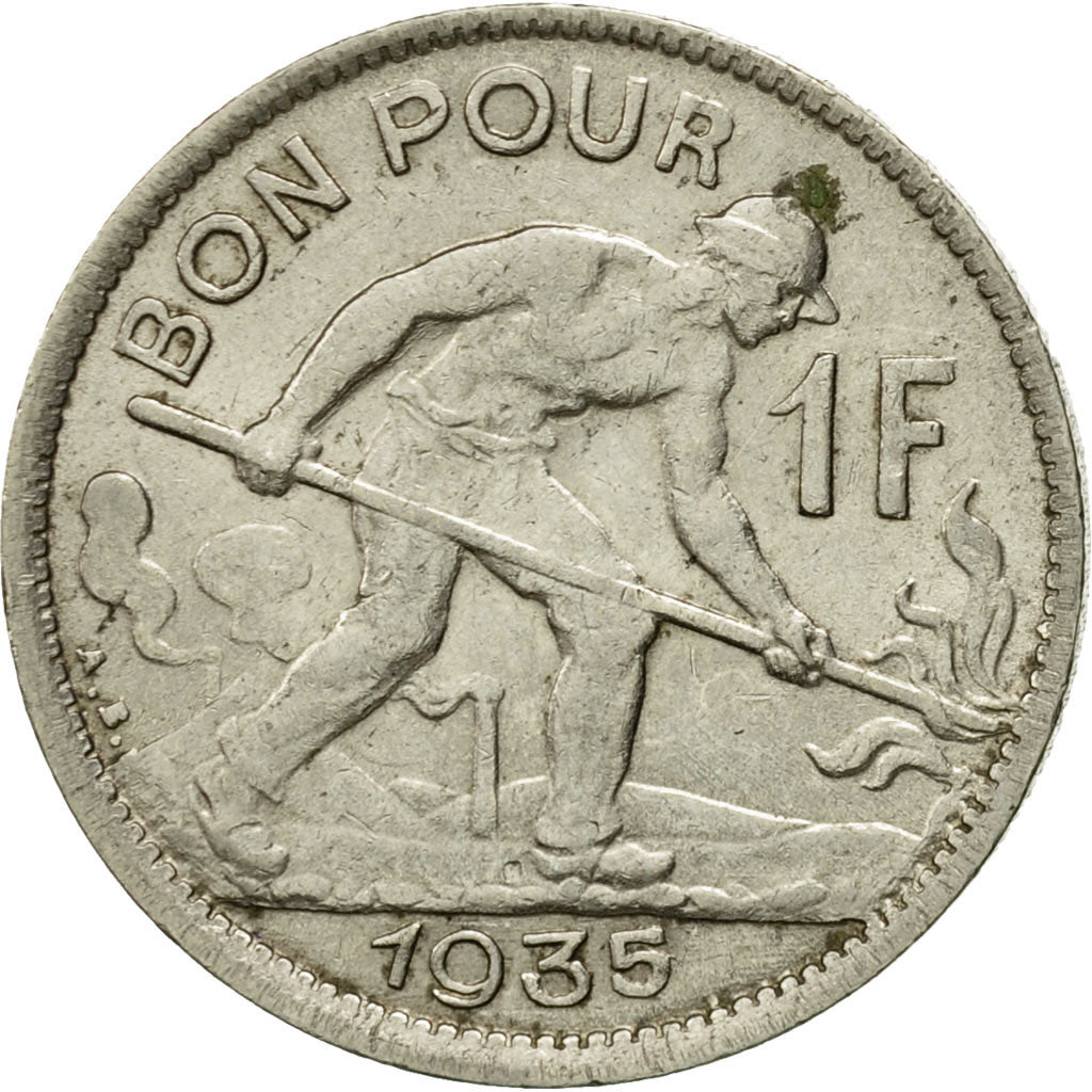 Coin, Luxembourg, Charlotte, Franc, 1935, EF(40-45), Nickel, KM:35