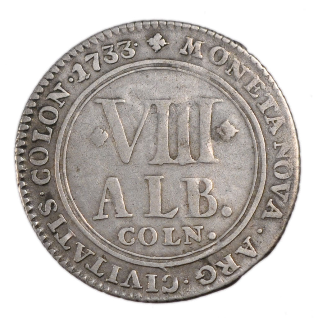 GERMAN STATES, 8 Albus, 1733, KM #431, VF(30-35), Silver, 2.40