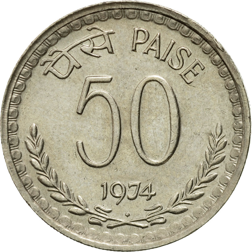 Monnaie, INDIA-REPUBLIC, 50 Paise, 1974, TTB, Copper-nickel, KM:63