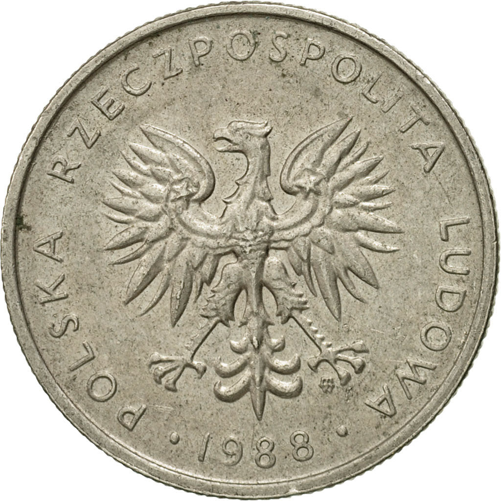 Coin, Poland, 10 Zlotych, 1988, Warsaw, VF(30-35), Copper-nickel, KM:152.1
