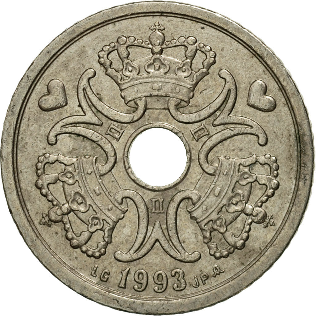 Monnaie, Danemark, Margrethe II, Krone, 1993, Copenhagen, TTB, Copper-nickel