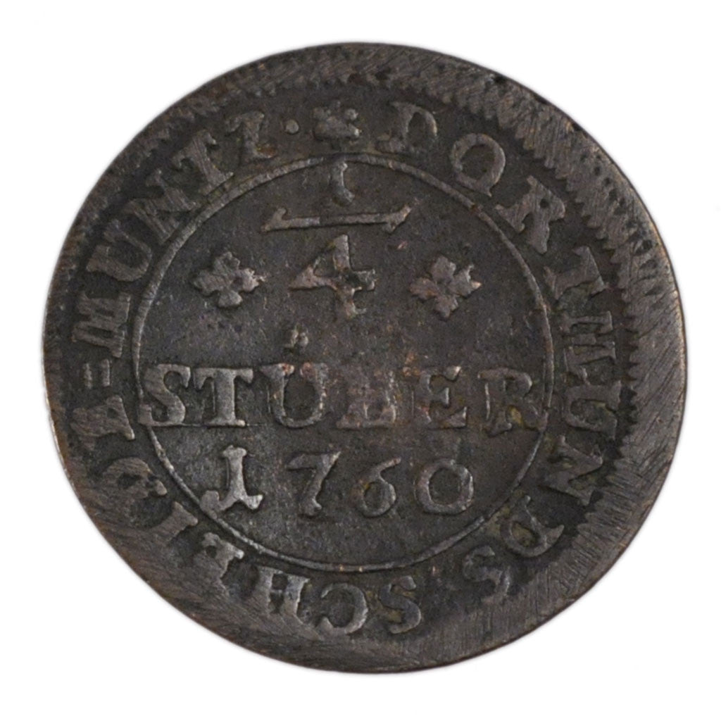 GERMAN STATES, Heller, 1760, KM #109, VF(30-35), Copper, 2.00