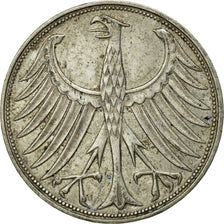 Coin, GERMANY - FEDERAL REPUBLIC, 5 Mark, 1965, Karlsruhe, VF(30-35), Silver