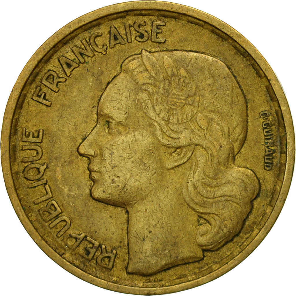 Moneta, Francja, Guiraud, 10 Francs, 1958, Paris, EF(40-45), Aluminium-Brąz
