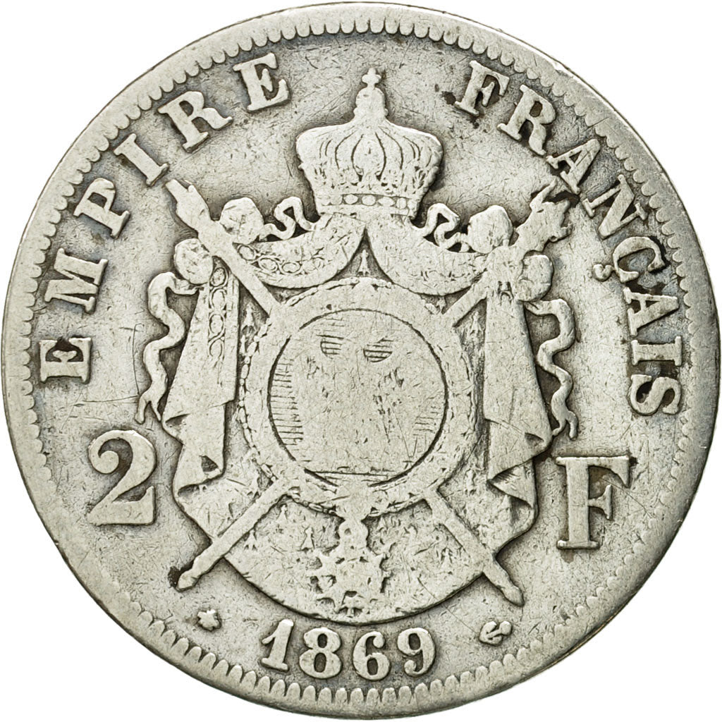 Münze, Frankreich, Napoleon III, Napoléon III, 2 Francs, 1869, Paris, S+