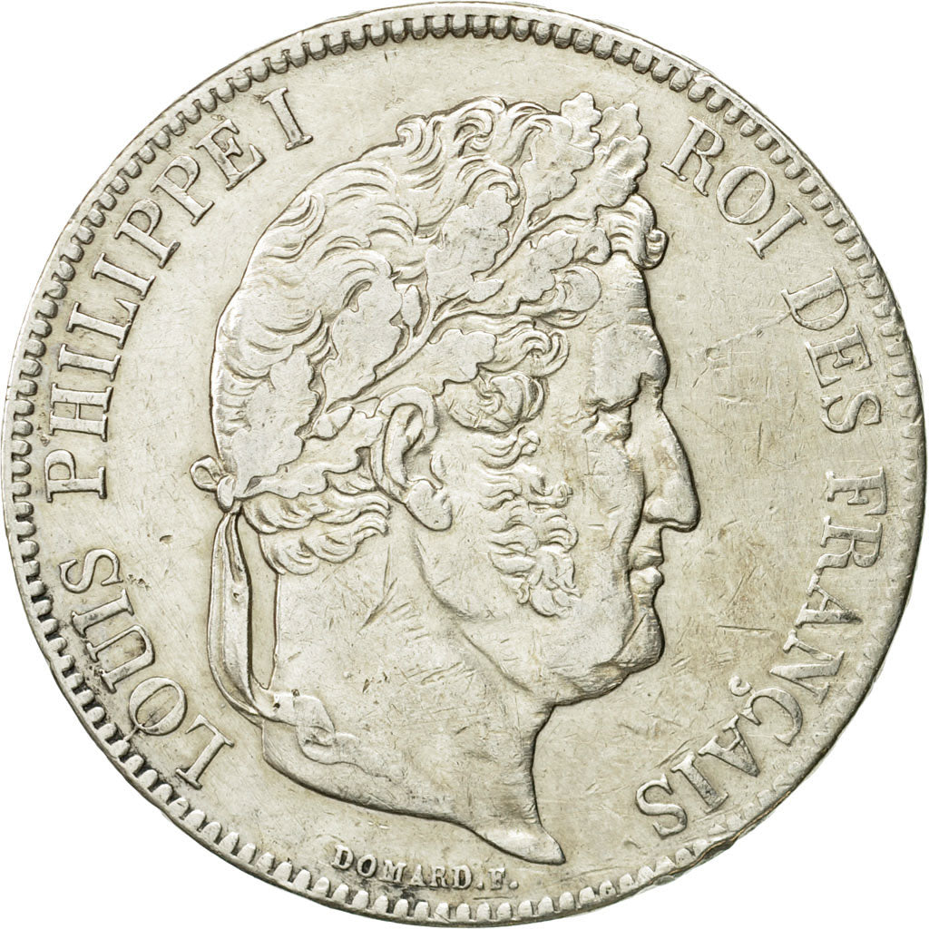 Coin, France, Louis-Philippe, 5 Francs, 1837, Rouen, EF(40-45), Silver