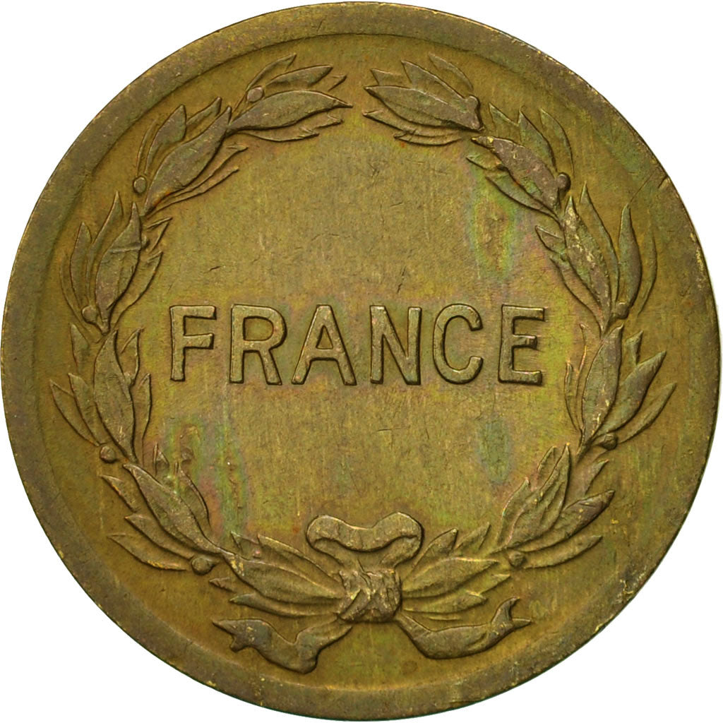 Moneda, Francia, France Libre, 2 Francs, 1944, Philadelphia, BC+, Latón